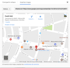 Incluir mapa Google en página web