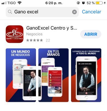Descarga de la App Gano Excel Centro y Surámerica